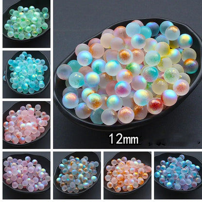 100 PCS/Package Diameter 12mm Glass Glass Gradient Color Beads