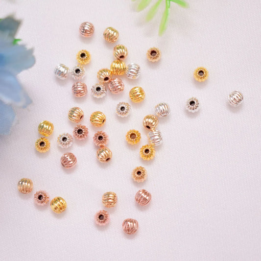 100 PCS/Package Diameter 3mm Diameter 4mm Diameter 5mm Copper 14K Gold Plated 18K Gold Plated Solid Color Beads