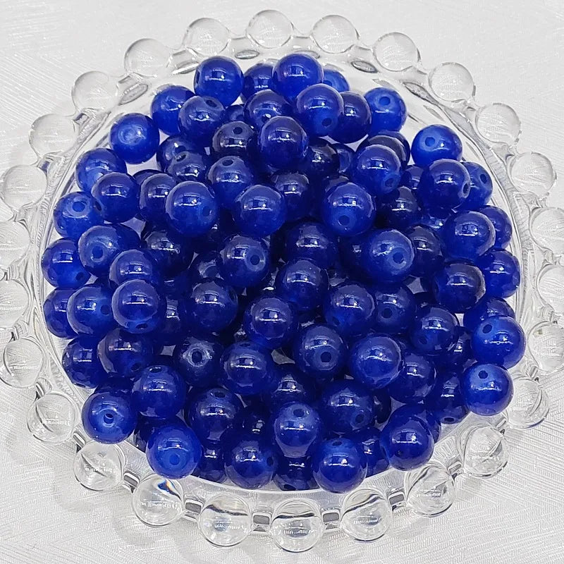 100 PCS/Package Glass Glass Round Beads