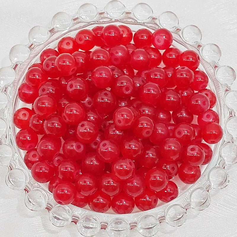 100 PCS/Package Glass Glass Round Beads