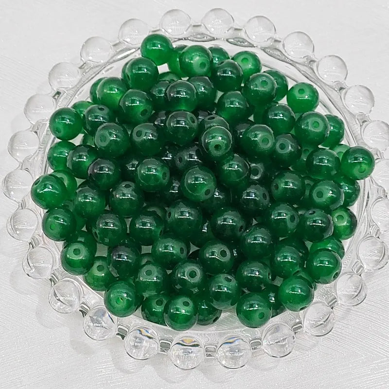 100 PCS/Package Glass Glass Round Beads