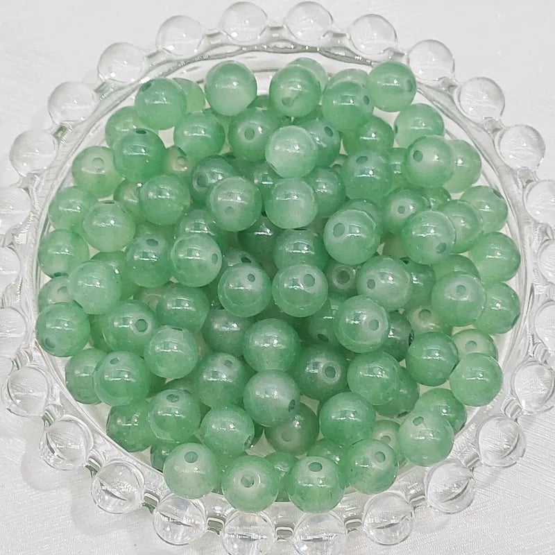 100 PCS/Package Glass Glass Round Beads