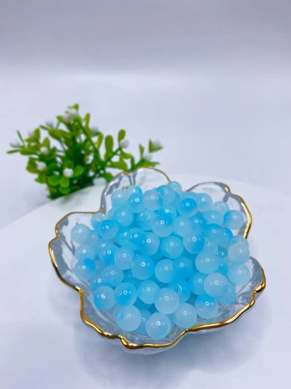 100 PCS/Package Glass Solid Color Beads