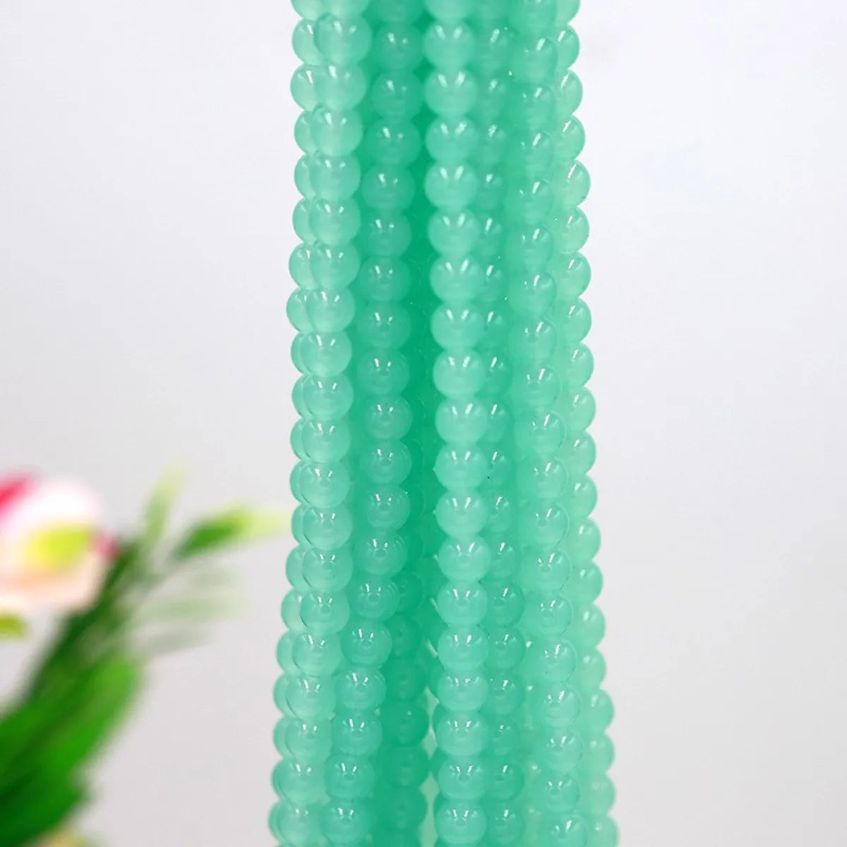 100 PCS/Package Glass Solid Color Beads