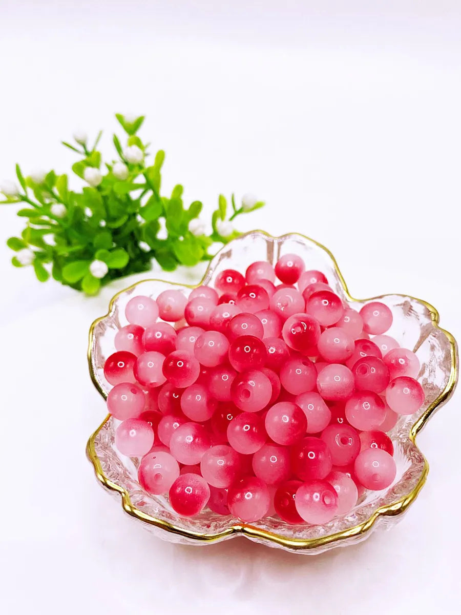 100 PCS/Package Glass Solid Color Beads