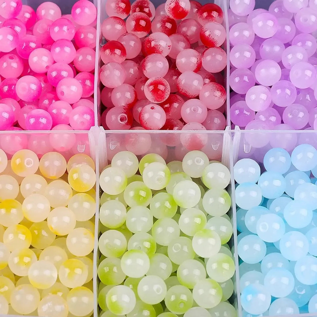 100 PCS/Package Glass Solid Color Beads