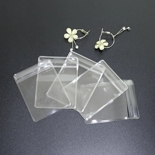 100 PCS/Package PVC Simple Style Classic Style Holiday Daily Transparent Jewelry Packaging Bags