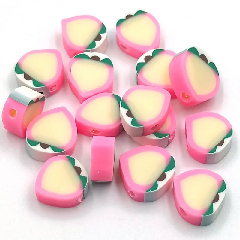 100 PCS/Package Soft Clay Peach Beads