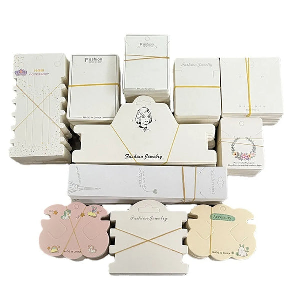 100 Pieces Of Long Necklace Bracelet Simple Cartoon Packaging Cardboard