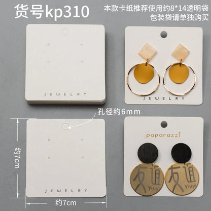 100 Simple Solid Color Earrings Printing Packaging Cards