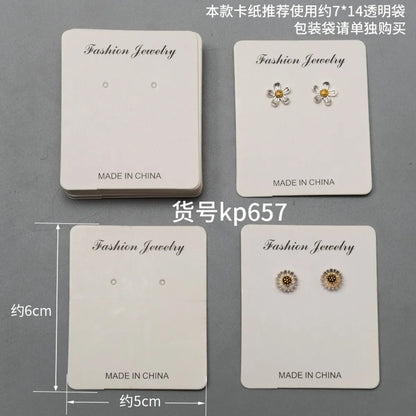 100 Simple Solid Color Earrings Printing Packaging Cards