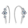 Women's Moissanite Inlaid Sterling Silver Geometric and Star Pattern Ear Studs with Plating Design