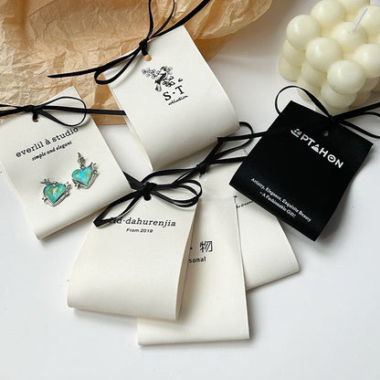 Fabric earrings card cotton soft cloth premium simple necklace hair band stud earrings jewelry cardboard packaging logo label