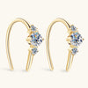 Women's Moissanite Inlaid Sterling Silver Geometric and Star Pattern Ear Studs with Plating Design