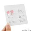 Simple Style Heart Shape Bow Knot Snowflake Alloy Plating Inlay Rhinestones Women's Ear Studs 1 Set