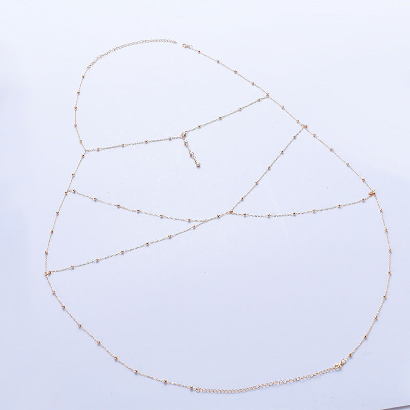 Wholesale Jewelry Simple Style Solid Color Metal Rhinestones Body Chain