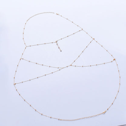 Wholesale Jewelry Simple Style Solid Color Metal Rhinestones Body Chain