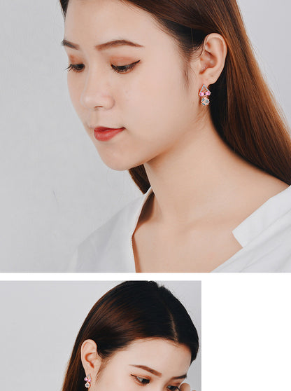 1 Pair Elegant Simple Style Bow Knot Plating Inlay Copper Zircon Rose Gold Plated White Gold Plated Drop Earrings