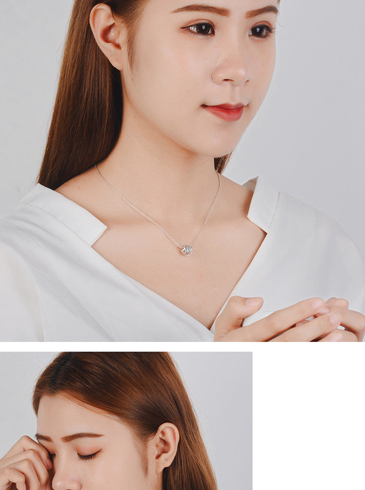 Simple Style Solid Color Copper Inlay Zircon Pendant Necklace