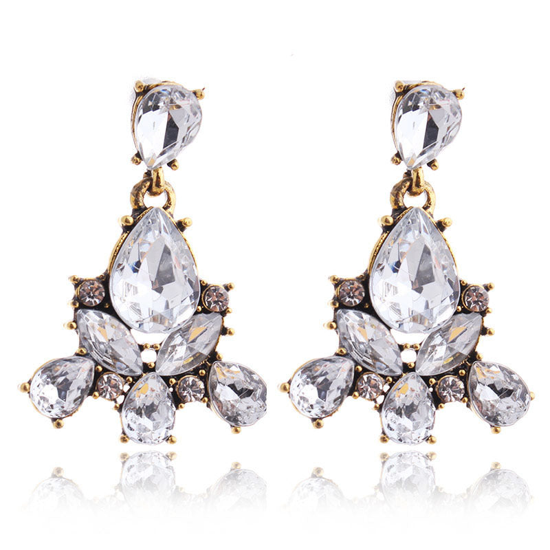 1 Pair Fashion Geometric Alloy Plating Rhinestones Women's Ear Studs