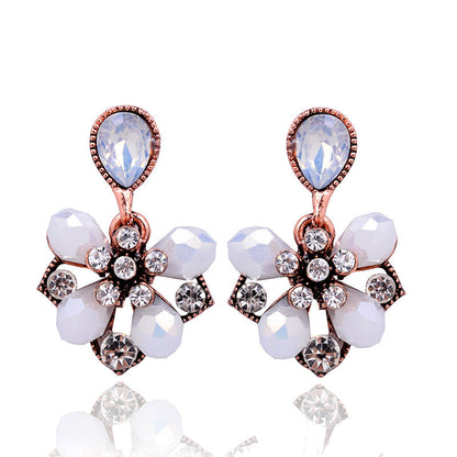 1 Pair Fashion Geometric Alloy Plating Rhinestones Women's Ear Studs