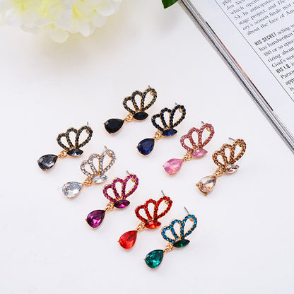 1 Pair Fashion Geometric Alloy Plating Rhinestones Women's Ear Studs