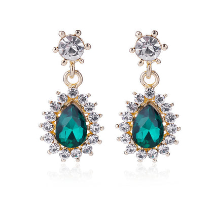 1 Pair Retro Geometric Alloy Plating Rhinestones Women's Drop Earrings