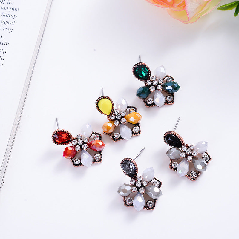 1 Pair Fashion Geometric Alloy Plating Rhinestones Women's Ear Studs