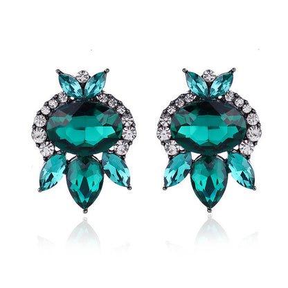 1 Pair Retro Geometric Alloy Plating Rhinestones Women's Drop Earrings