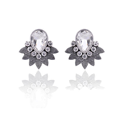 1 Pair Fashion Geometric Alloy Plating Rhinestones Women's Ear Studs