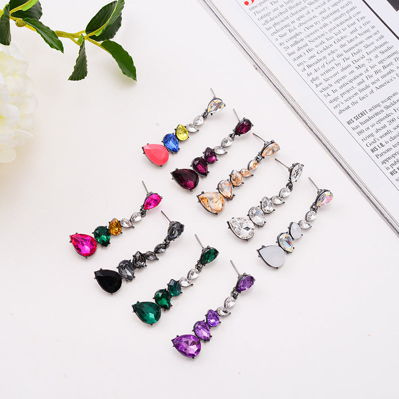 1 Pair Fashion Geometric Alloy Plating Rhinestones Women's Ear Studs