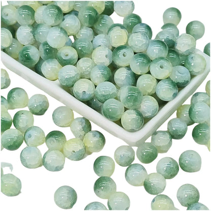 10mm Protein Jade Broken Glass Beads DIY Accessories Scattered Beads Handmade Beaded Paint Ornament Material Antique Bracelet