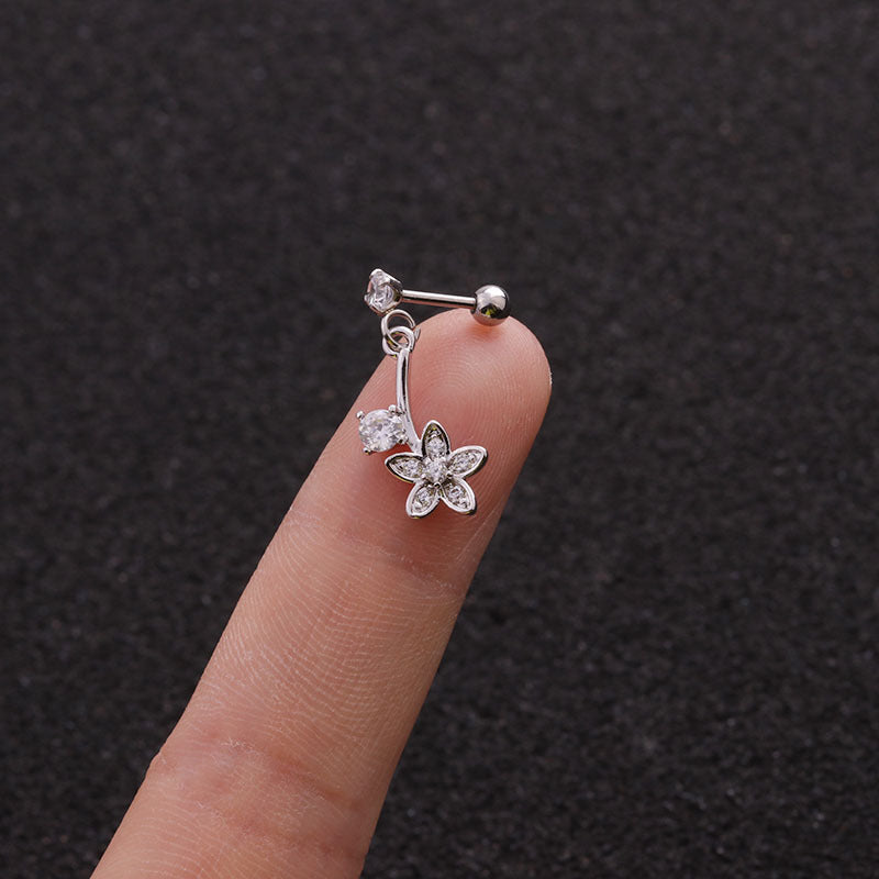 Lady Flower Stainless Steel Earrings