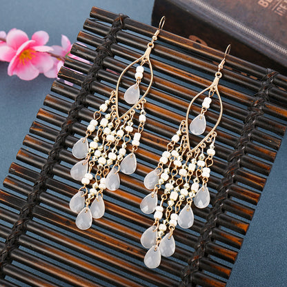 1 Pair Fashion Geometric Alloy Seed Bead Plating Women's Drop Earrings