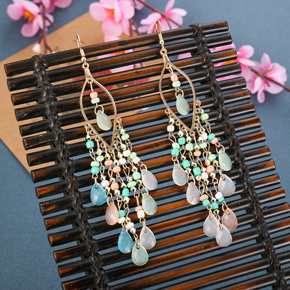 1 Pair Fashion Geometric Alloy Seed Bead Plating Women's Drop Earrings