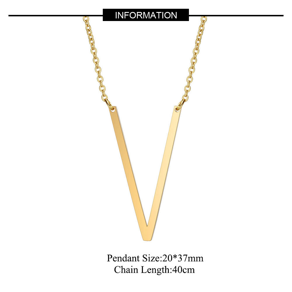 Fashion Letter Stainless Steel Polishing Necklace