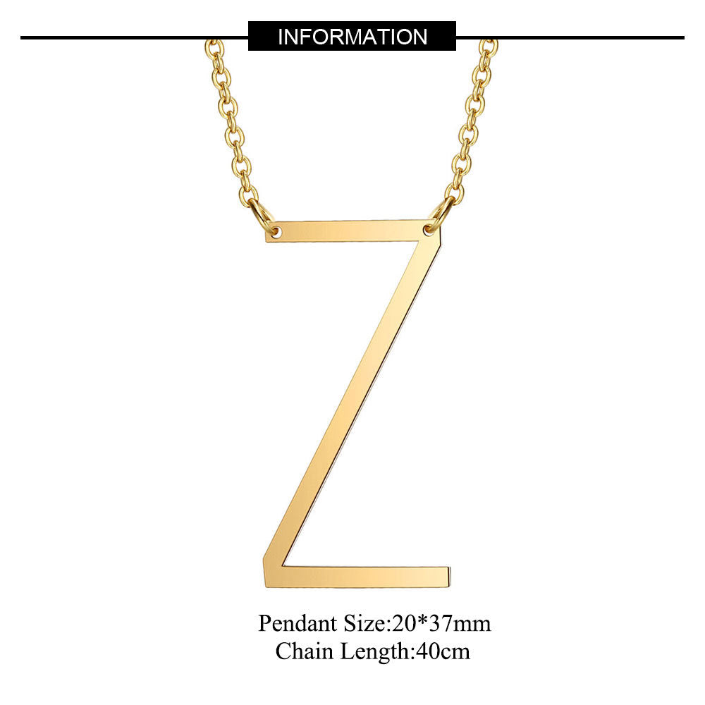 Fashion Letter Stainless Steel Polishing Necklace