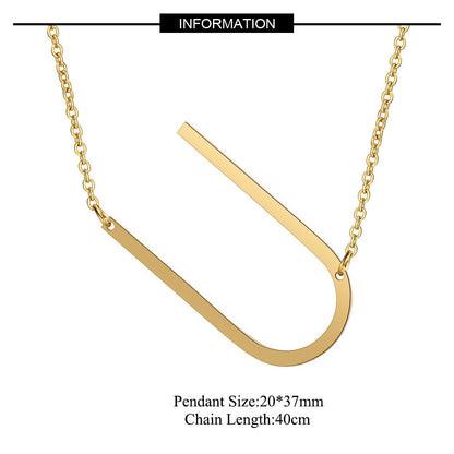 Fashion Letter Stainless Steel Polishing Necklace