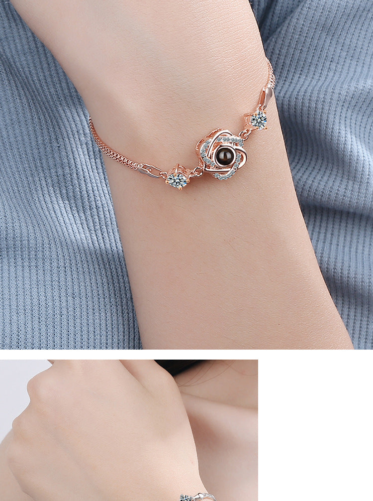 Simple Style Flower Copper Zircon Bracelets In Bulk