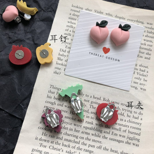 Cute Fruit Synthetic Resin Women's Ear Studs 1 Pair