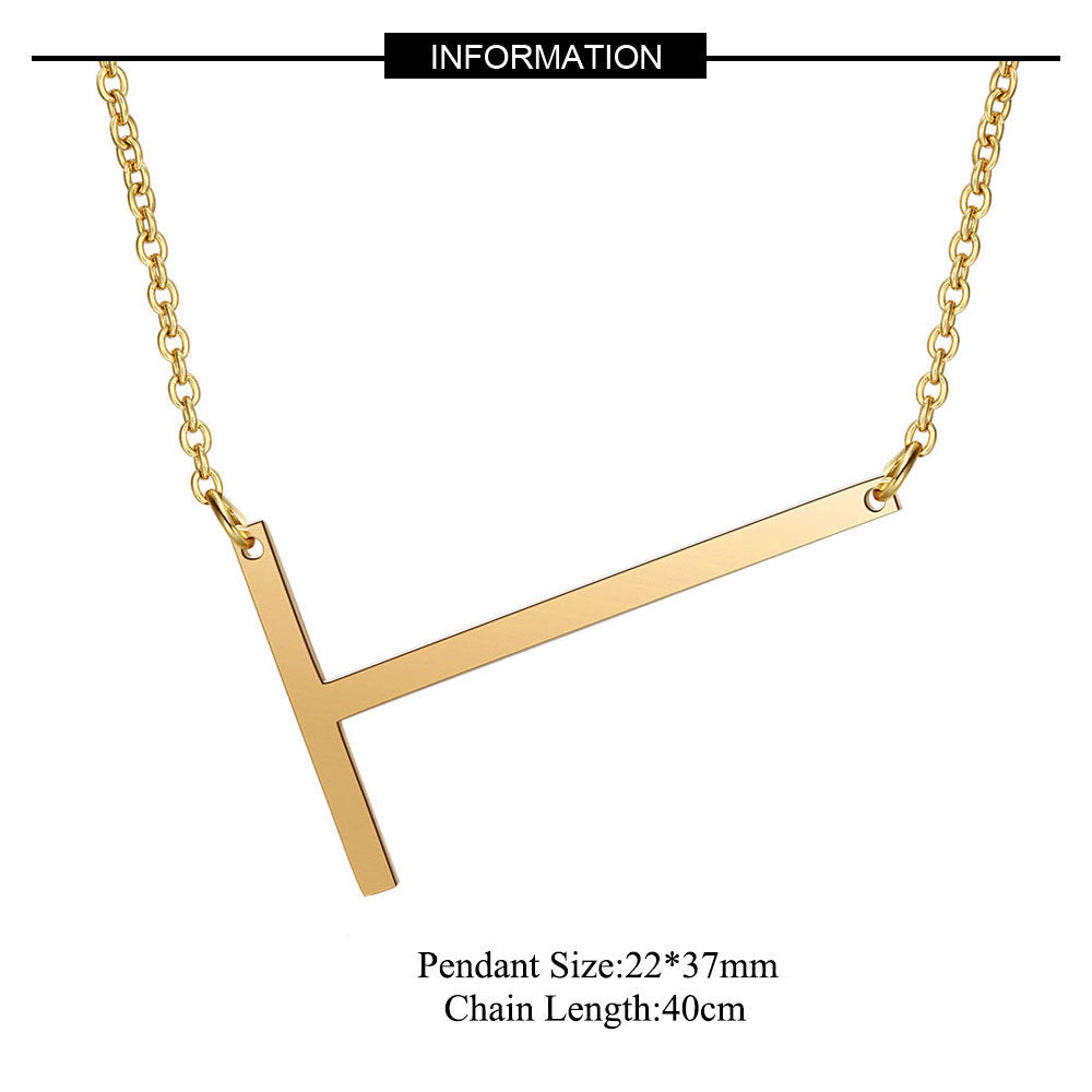 Fashion Letter Stainless Steel Polishing Necklace