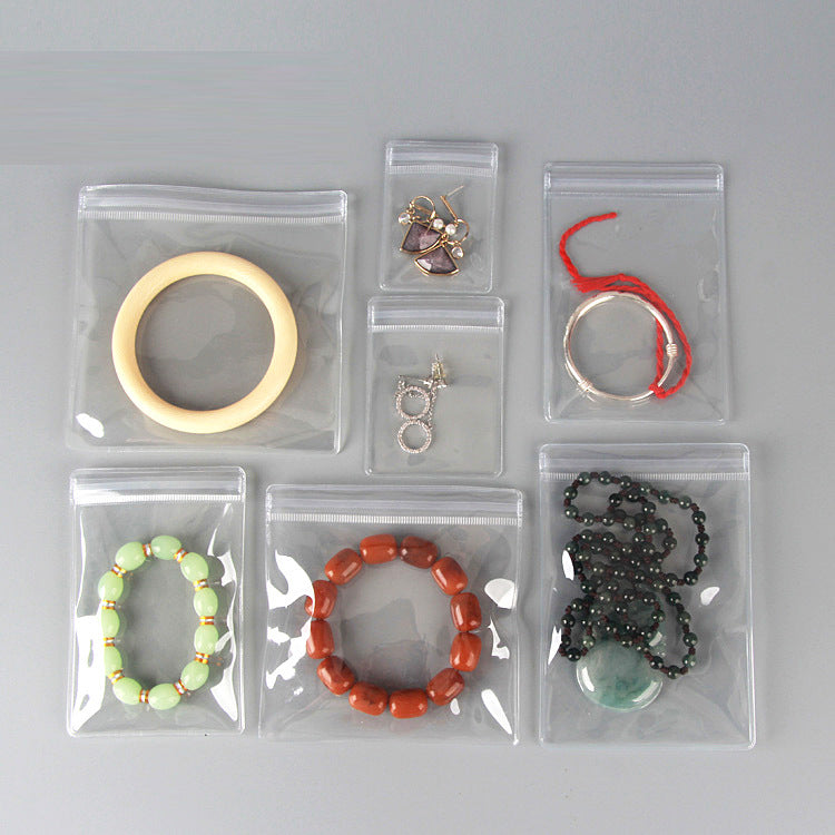 Spot zipper bag, transparent PVC ziplock bag thick, jewelry and jewelry sealed, plastic clip chain bag, earring storage.