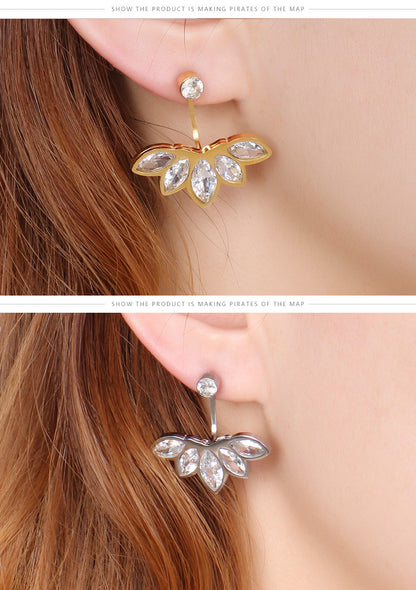 Korean Zircon Flower Stainless Steel Earrings Wholesale Gooddiy