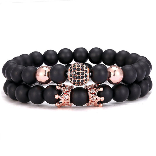 Hip-Hop Crown Glass Unisex Bracelets