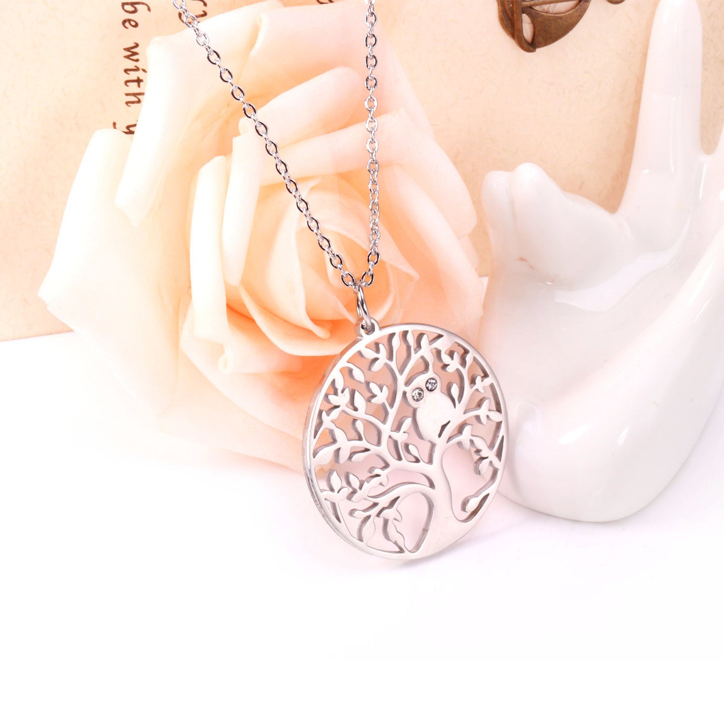 Fashion Tree Stainless Steel Plating Pendant Necklace