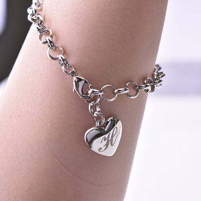 Ig Style Letter Heart Shape Copper Charm Bracelets