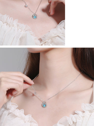 Simple Style Star Copper Inlay Zircon Pendant Necklace