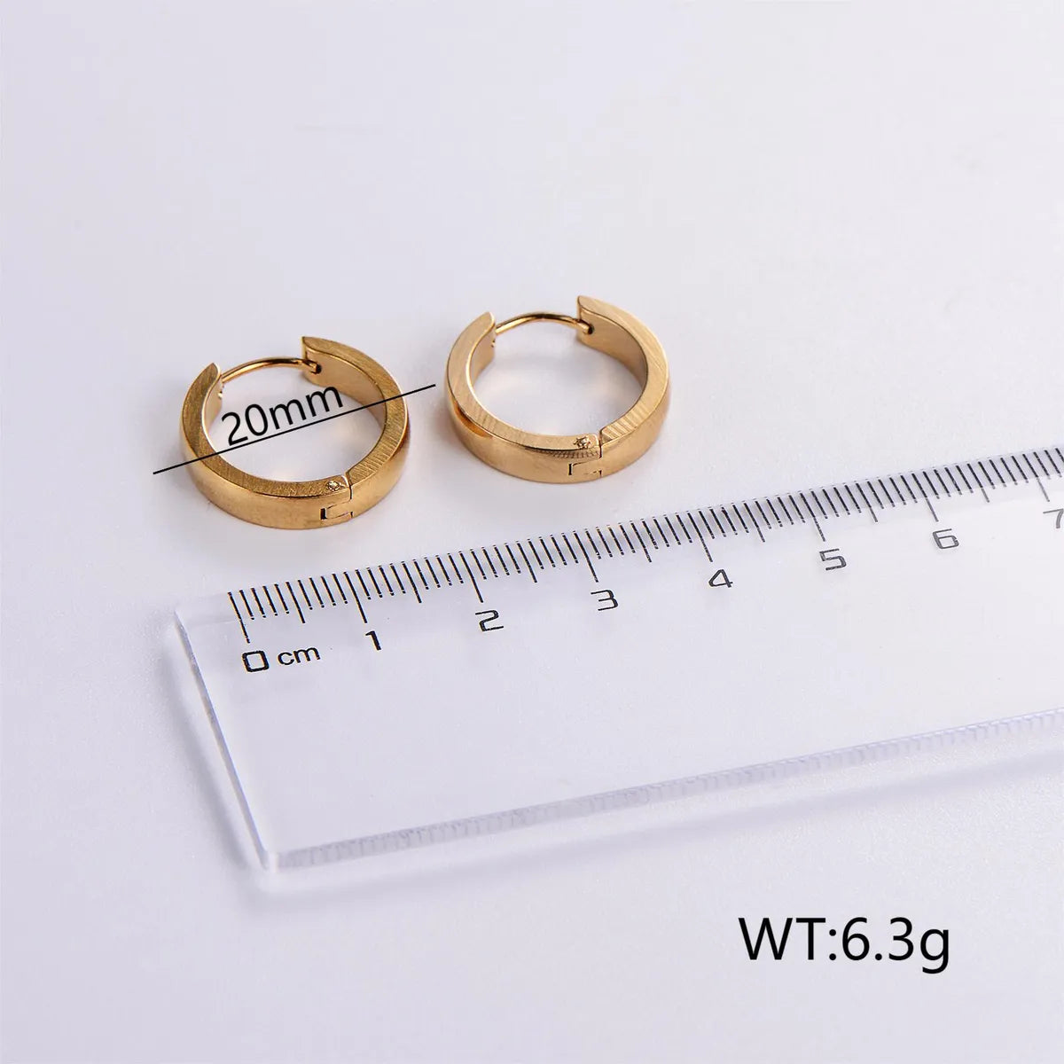 12 Pairs Casual Elegant Solid Color Plating Stainless Steel 18k Gold Plated Hoop Earrings