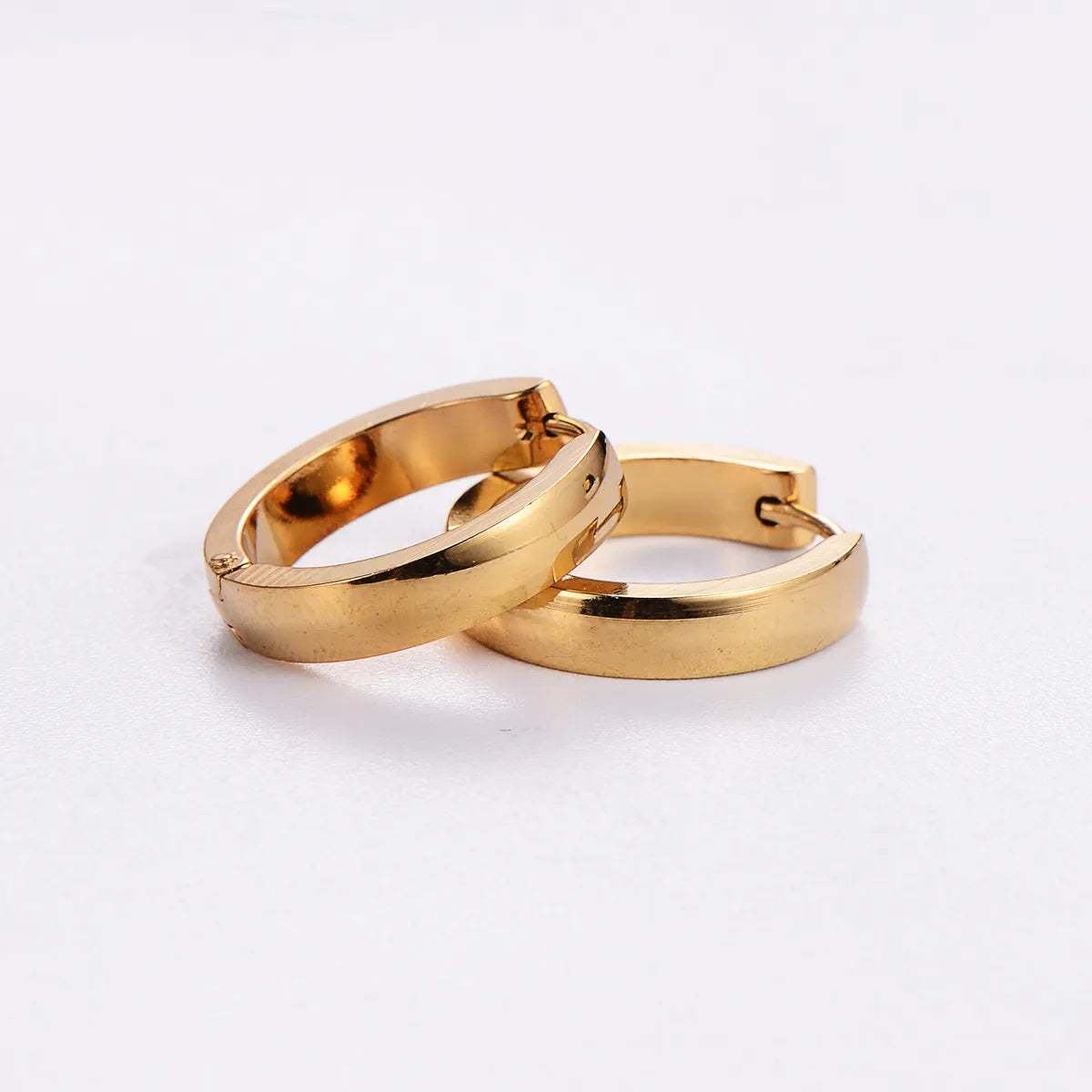 12 Pairs Casual Elegant Solid Color Plating Stainless Steel 18k Gold Plated Hoop Earrings