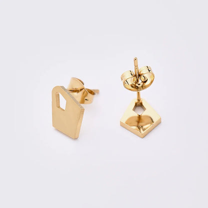 12 Pairs Casual Modern Style Simple Style Triangle Geometric Oval Handmade Polishing Laser 304 Stainless Steel Gold Plated Ear Studs